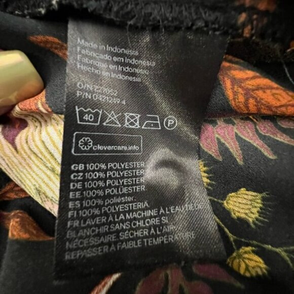 H & M Tunic Blouse Botanical Garden Floral Print Long Sleeve Size 14 Cottagecore - Picture 10 of 11